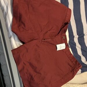 J. Crew Men's Dark Red/Maroon Flat Front Shorts